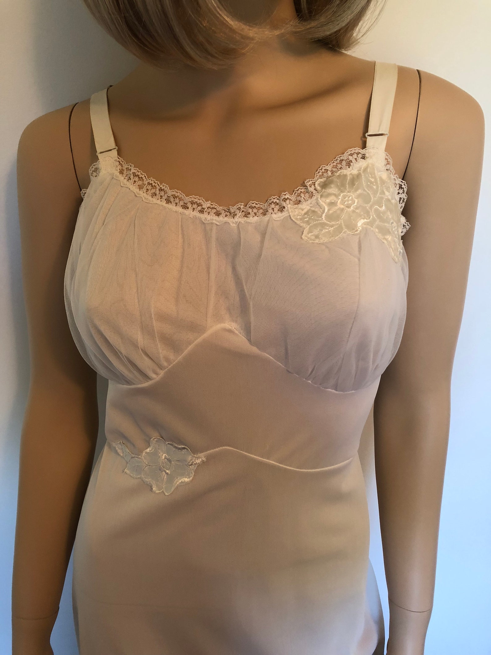 1950s Off White Slip Fit Rite Nylon Lingerie Size 34 | Etsy