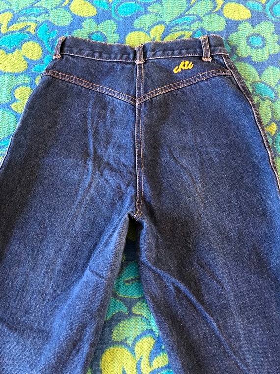 1980's Chic Side Slit Jeans, Vintage 80's Bare Back Jeans, 1980's