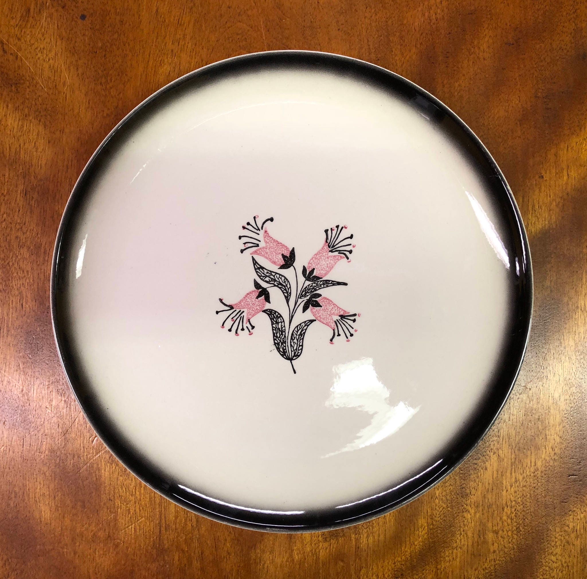 Vintage Pink & Black Hand Painted Dinnerware Set Mid Century | Etsy Vintage Pink & Black Hand Painted Dinnerware Set Mid Century | Etsy