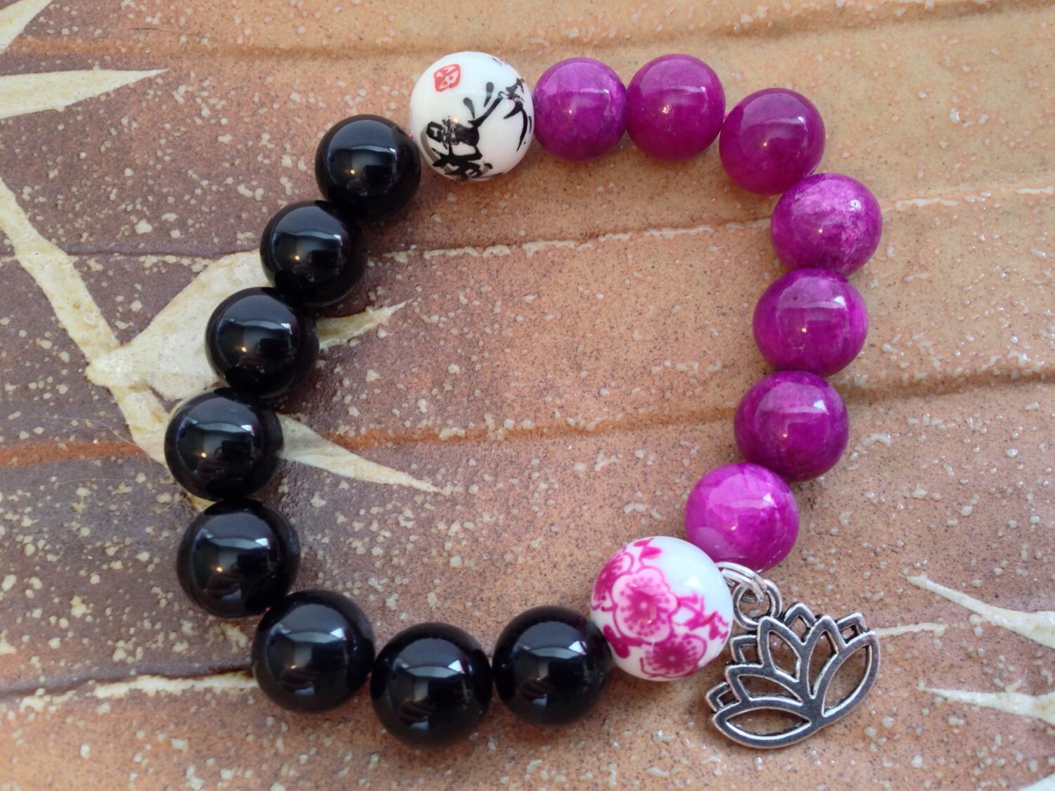 Lotus Flower Jewelry Lotus Bracelet Buddhist Bracelet Etsy