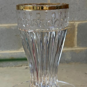 Lead Crystal Vase 9&quot;H Bleikristall Designer Anna Hutte Germany Vintage 1980s