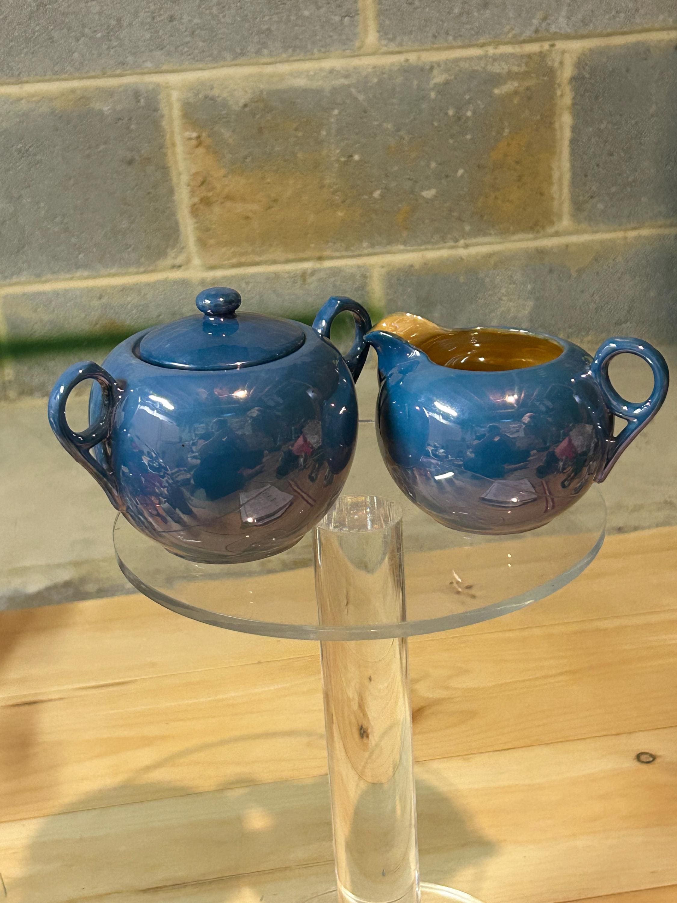 Vintage Japanese Lusterware Creamer & Sugar Bowl With Lid