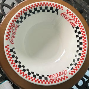 1996 Coca Cola Checkerboard Serving Bowl - Retro - Diameter 10&quot; - Height 3&quot;