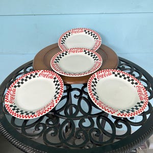 Vtg 1996 Gibson Coca-Cola 7.5” Ceramic Salad Plate 8 Dollars/Plate Four Plates Total