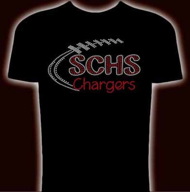 PERSONALIZE Football Custom Personalize with school team Initials /& name rhinestone transfer