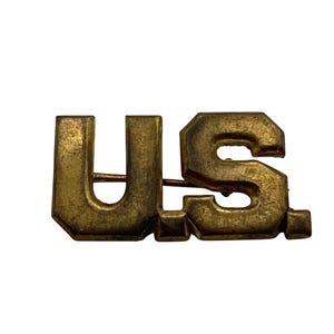 Pin de solapa de oficial del ejército de EE. UU. de entreguerras de la década de 1930, de latón simple de EE. UU.