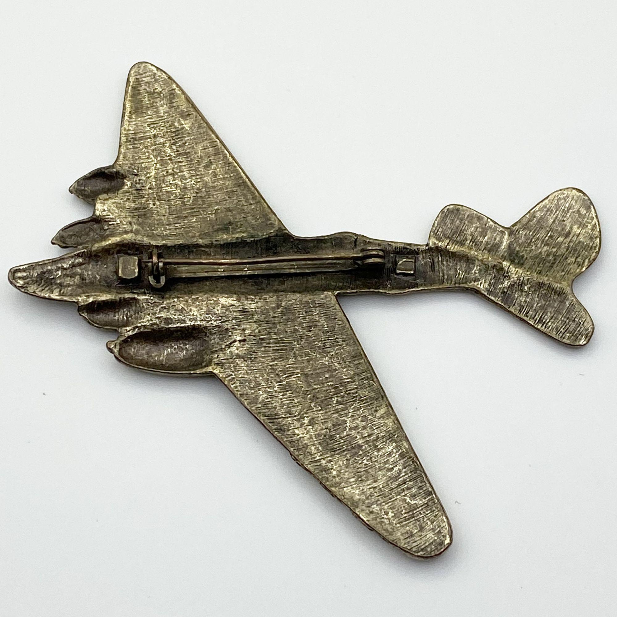 正規品販売！ Airplane Aircraft Military Brass Vintage Brooch WWII Pin 航空機・ヘリコプター