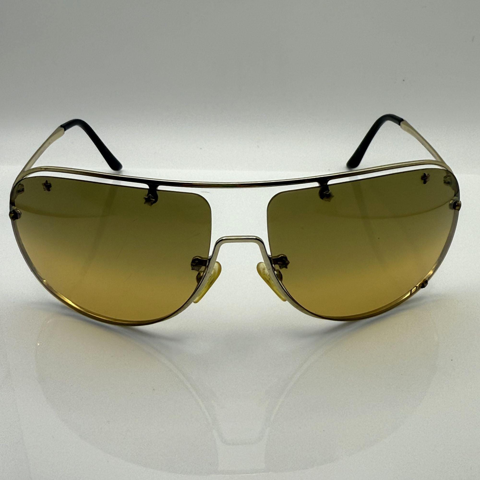 Christian Dior Gold Aviator Sunglasses With Amber Lenses  display picture 3