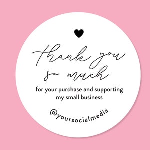 Small Business Thank You Packaging Product Stickers Labels, Social Media Stickers, Envelope Stickers Custom, White, Purple, Pink, Gery, BT3