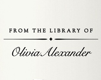 Custom Library Stamp, Selfing Book Stamp or Rubber Wood Stamp, From the Library of Stamp, Ship from the U.S., PS32