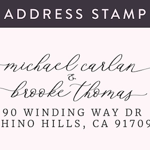 Return Address Stamp, Custom Self-Inking Stamp, Self Ink Return Address Stamp or Rubber Wood Stamp, Wedding Stamp, PS65