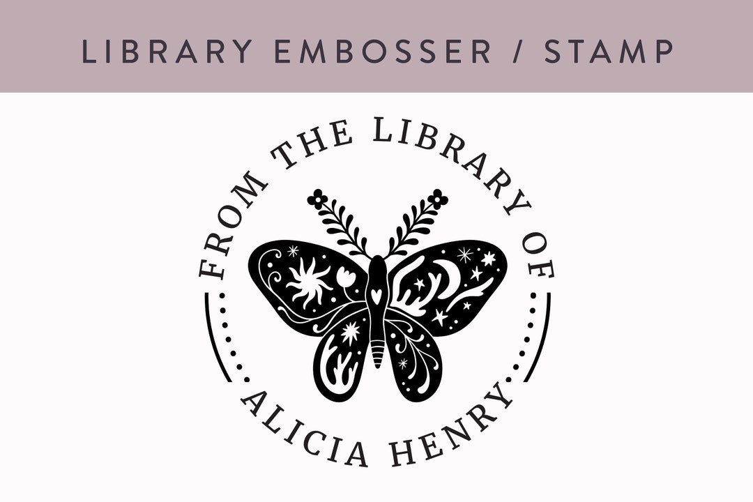 Custom Library Embosser, Stamp, Self Ink Book Stamp or Rubber Wood ...
