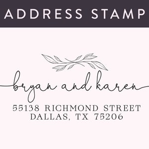 Return Address Stamp, Custom Self-Inking Stamp, Self Ink Return Address Stamp or Rubber Wood Stamp, Wedding Stamp, PS306