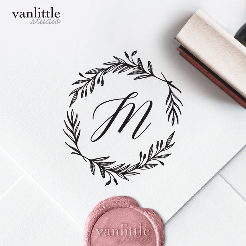 Custom Initial Stamp Custom SelfInking Stamp Self Ink Etsy