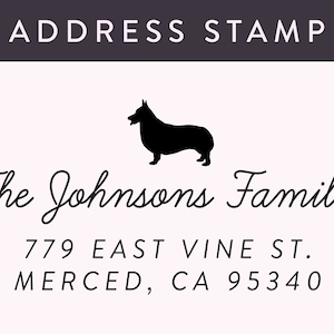 16 Dog Breeds Address Stamp, Corgi Return Address Stamp, Custom Self Ink Return Address Stamp or Rubber Wood Stamp, PS8