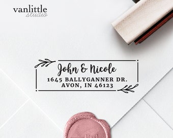 Return Address Stamp, Custom Self-Inking Stamp, Self Ink Return Address Stamp, Rubber Wood Stamp, Wedding Stamp, Ship from the U.S., PS4