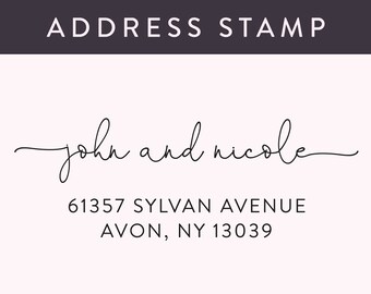 ETSY’S PICK! Return Address Stamp, Custom Self-Inking Stamp, Self Ink Return Address Stamp or Rubber Wood Stamp, Wedding Stamp, PS62