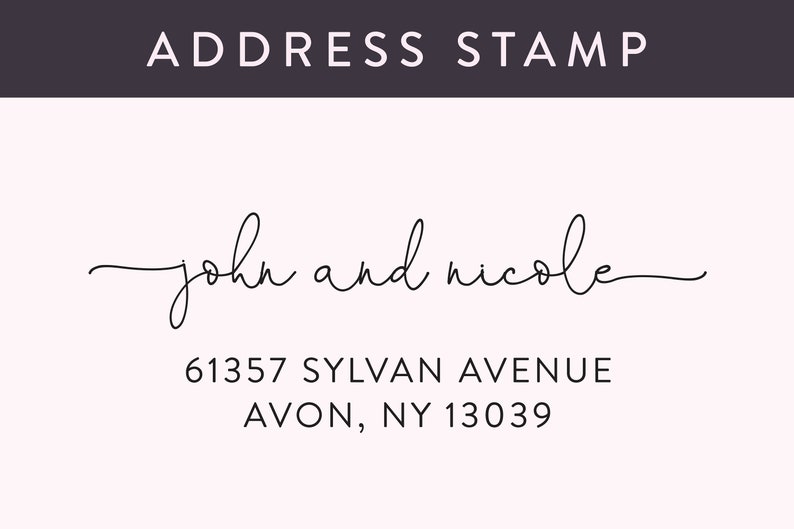 ETSYS PICK Return Address Stamp, Custom Self-Inking Stamp, Self Ink Return Address Stamp or Rubber Wood Stamp, Wedding Stamp, PS62 image 1
