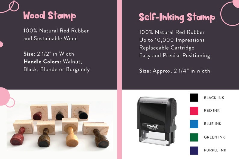 ETSYS PICK Return Address Stamp, Custom Self-Inking Stamp, Self Ink Return Address Stamp or Rubber Wood Stamp, Wedding Stamp, PS62 image 3