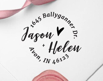 Return Address Stamp, Custom Self-Inking Stamp, Self Ink Return Address Stamp, Rubber Wood Stamp, Wedding Stamp, Ship from the U.S., PS28