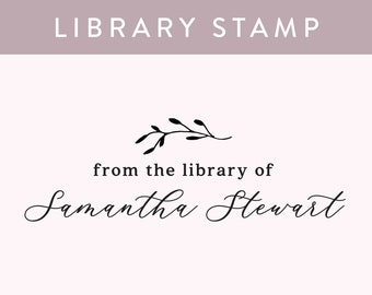 BEST SELLERS! Custom Library Stamp, Selfink Book Stamp or Rubber Wood Stamp, From the Library of Stamp, PS97