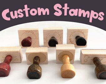 Any Size Custom Rubber Wood Stamp, Personalized Wood Stamp, Business Stamp, Logo Stamp, Ship from the U.S.
