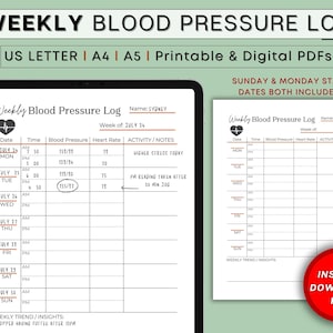Bloeddruklogboek, bloeddrukgrafiek, blad met vitale functies, medische planner, medisch dagboek, bloeddruktracker, bloeddrukrecord