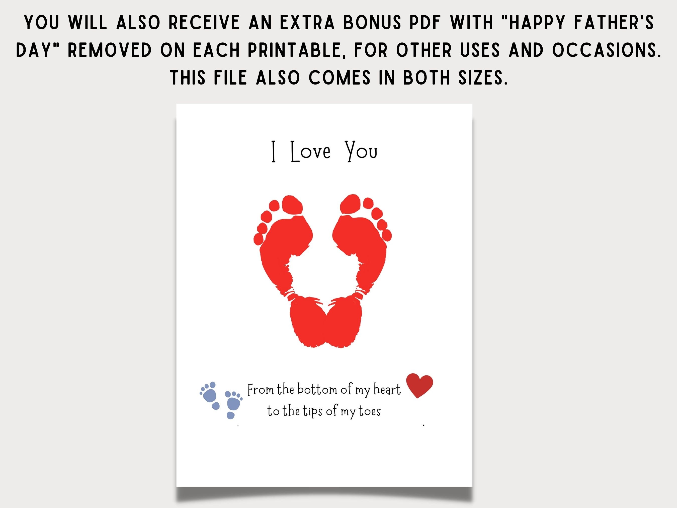 Fathers Day Footprint Craft Printable, Personalized Gift for Dad From ...