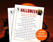 Halloween Would You Rather Printable Game, Fun This or That Activity for Kids and Teens, Halloween Party Games for Adults, Classroom Games