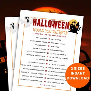 Halloween Would You Rather Printable Game, Fun This or That Activity for Kids and Teens, Halloween Party Games for Adults, Classroom Games