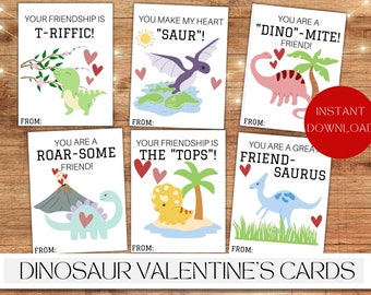 Dinosaur Valentine, Printable Valentine Cards for Kids, Valentines Day Cards for Kids Classrooms, Gift Tags, Instant Download
