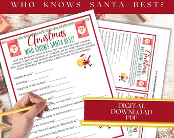 Who Knows Santa Best Christmas Game, What is Santa Thinking, Christmas Games for Adults, Office Party Game