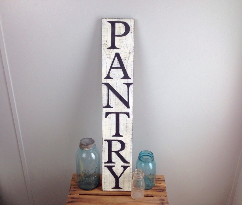 Rustic Vertical PANTRY Sign Large Reclaimed Wood Kitchen Etsy