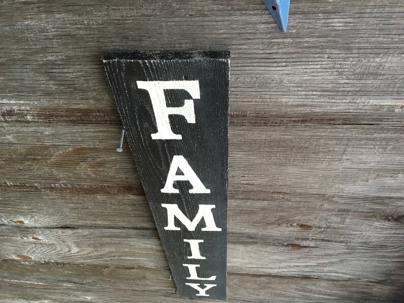 Vertical Family Sign Rustic Wood Sign Farmhouse Black and Etsy