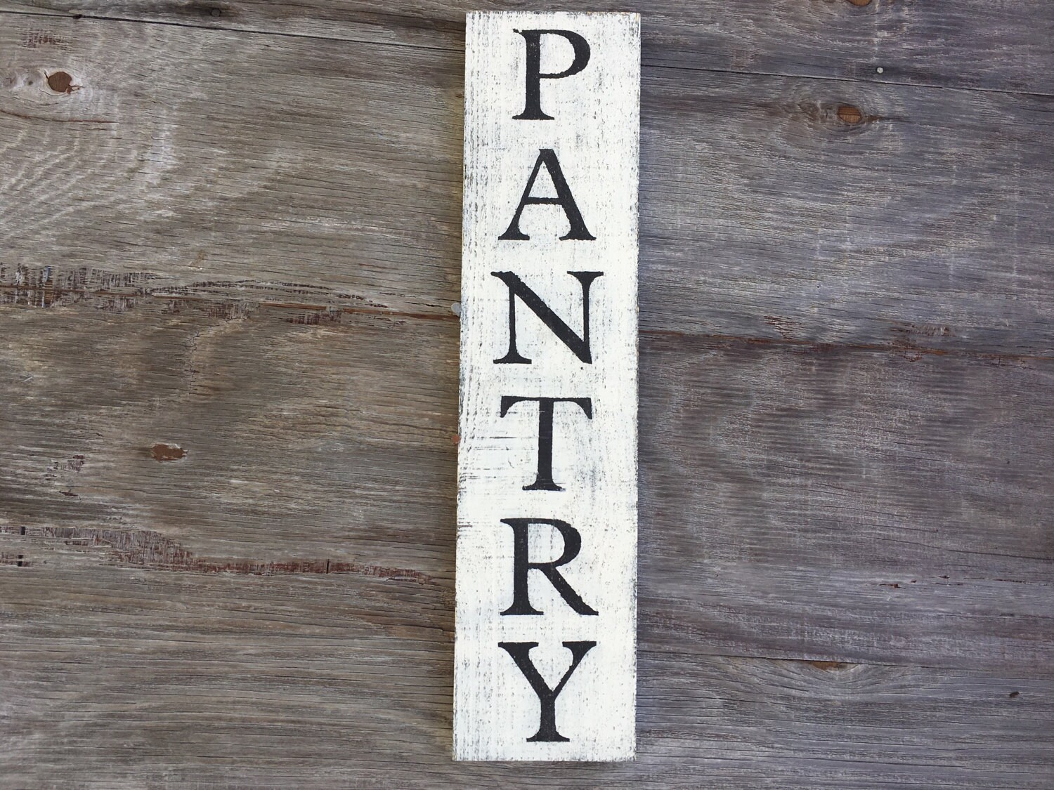 Vertical PANTRY Sign Rustic Reclaimed Wood Signage Farmhouse Etsy
