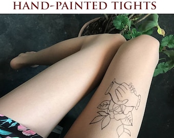 Vintage illustration tattoo tights