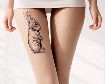 Rabbit tattoo tights