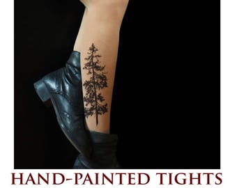 Pine tree tattoo tights