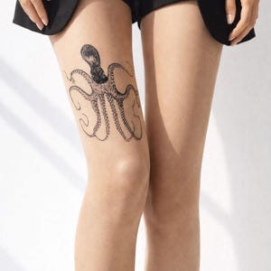 Tattoo-inspirierte Octopus Tights - Künstlerische & Einzigartige Fashion Leggings