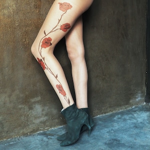 Wedding Tights Red roses