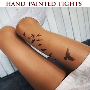 Birds tattoo tights