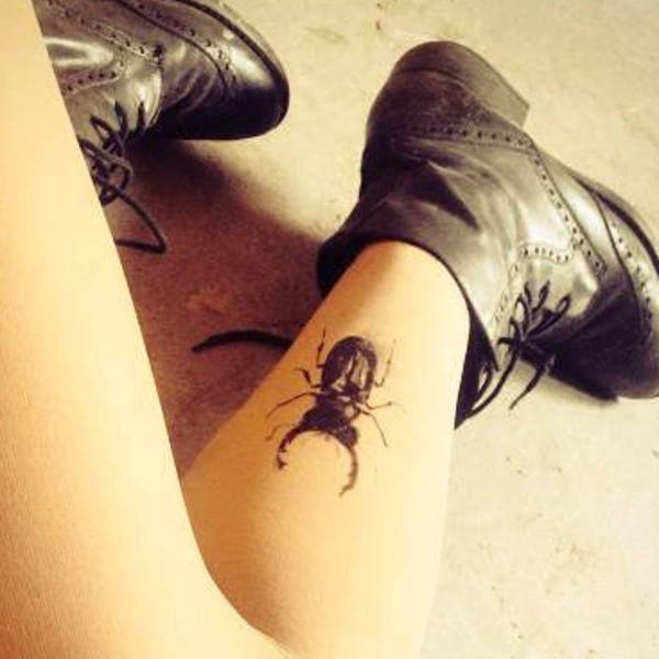 Beetle tattoo tights