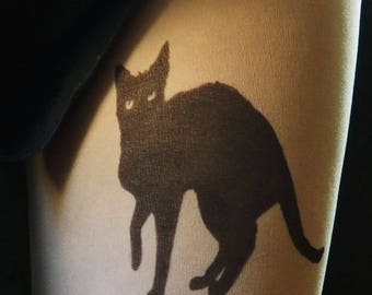 collants de tatouage sexy de chat noir