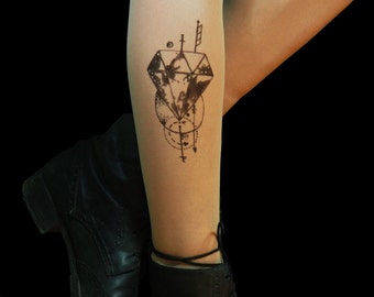 Occult nu goth tights, diamond tattoo tights