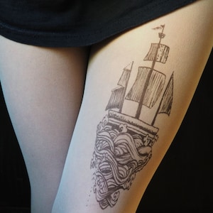 Tattoo tights, ship , boat
