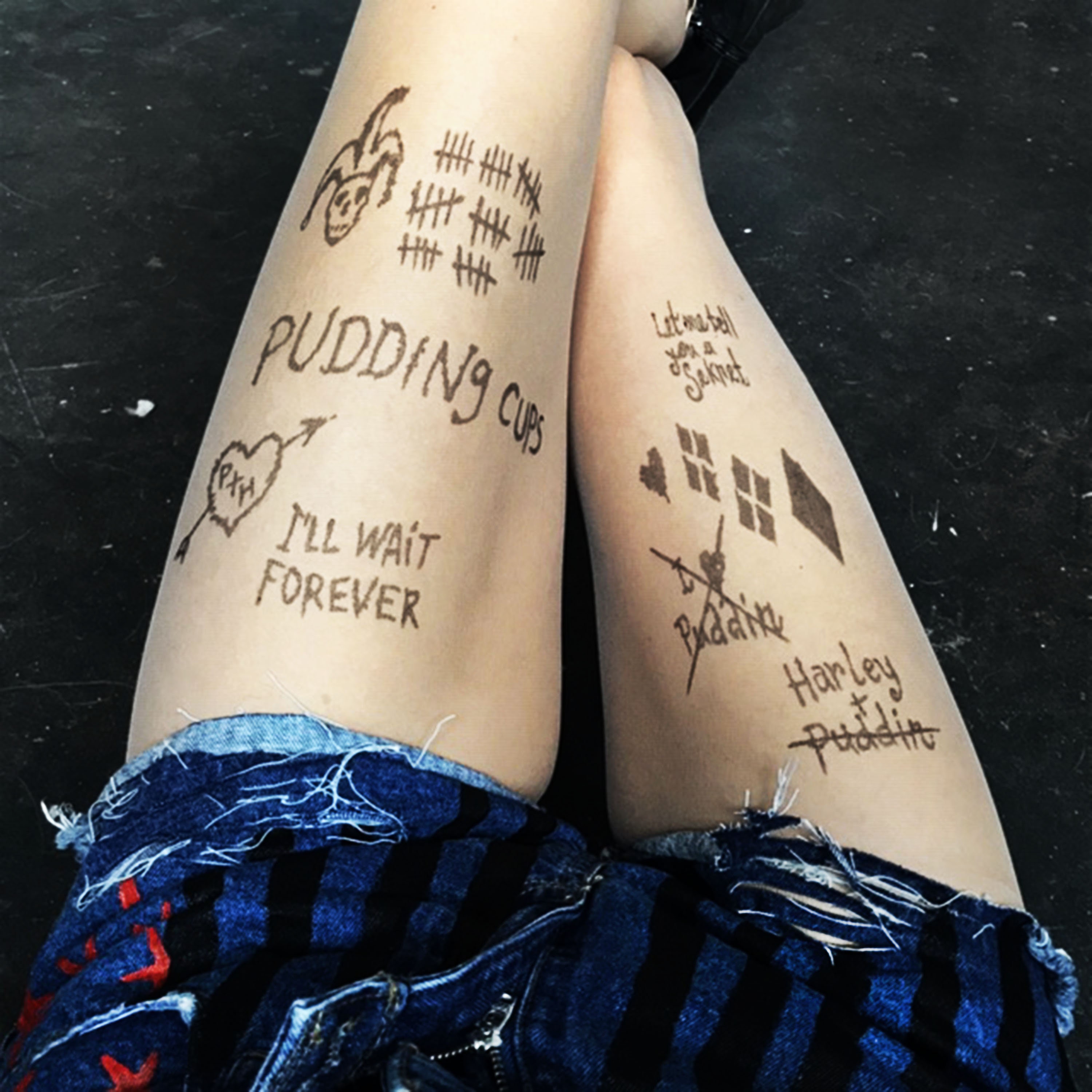 Harley Quinn Birds of Prey Tattoo Tights Etsy UK