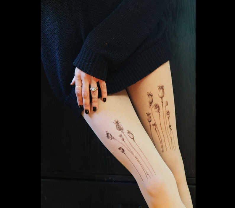 Poppy Pods Tattoo Tights image 2