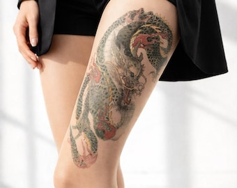 Medias de dragón, pantimedias con tatuajes