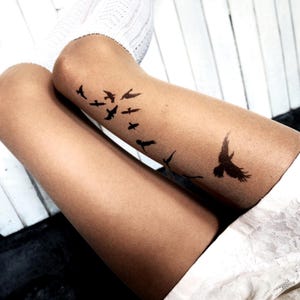 Vögel Tattoo Strumpfhose