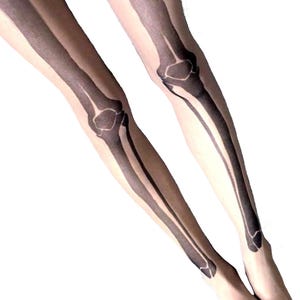 Skeleton Tights – Bones Pantyhose, Anatomical Halloween Costume Leggings
